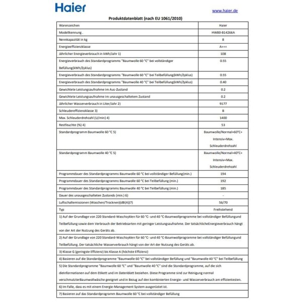 Hausger&auml;teMobil - HW80-B14266A-EC - Haier - Ausverkauft - 03