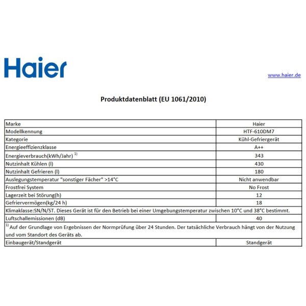 Haier - HTF-610DM7 - French Door - Edelstahl