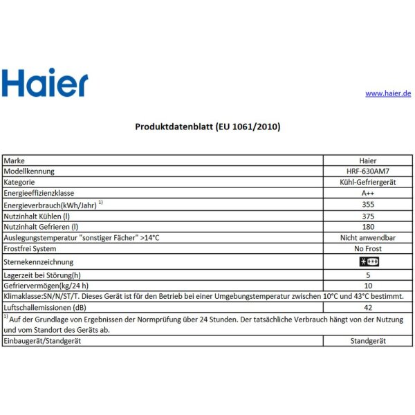 Haier - HRF-630AM7 - Side-by-Side - Silber - A++ - NoFrost