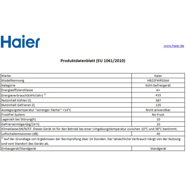 Haier - HB22FWRSSAA - French Door - Edelstahl
